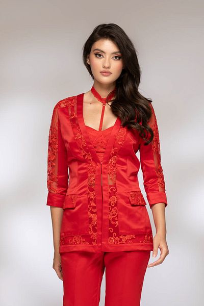 Atmosphere Fashion Red jacket with lace
