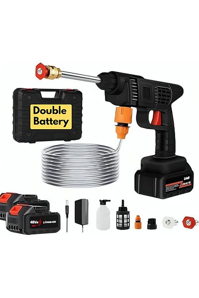 Generic 48V Cordless High Pressure Washer with 2 Batteries, Portable Electric Power Washer for Car, Bike