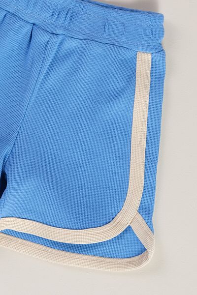 Bondberro Pantaloni scurți pentru copii unisex tricotat Waffle 100% bumbac