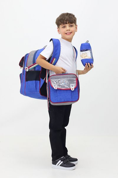 Probag Set de 3 genți de școală Sauce Rucsac Cutie de prânz Suport stilou Jucărie de pluș pentru școala primară Cadou