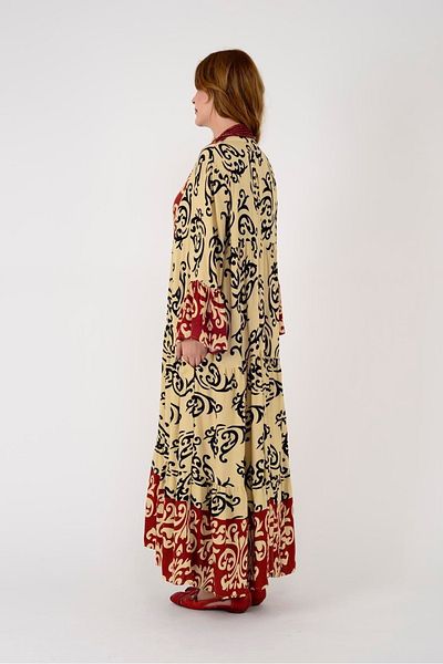 Hazinedan Γυναικείο Ethnic Casual Cutout Φόρεμα με έθνικ σχέδιο με μανίκια