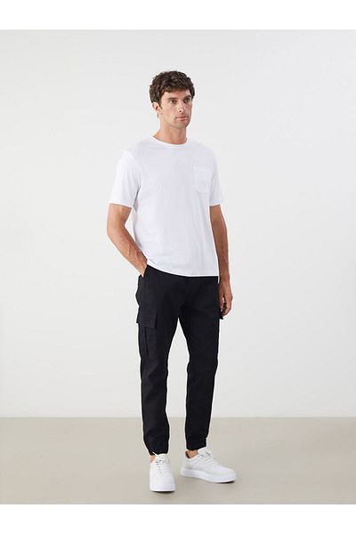 LC Waikiki Black Crew Neck Combed Cotton Men's T-Shirt