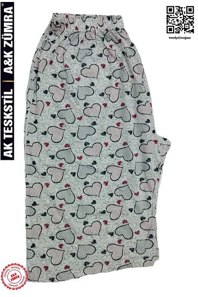 A&K ZÜMRA Mother Model Combed Cotton Below Knee Capri Large Size Netted