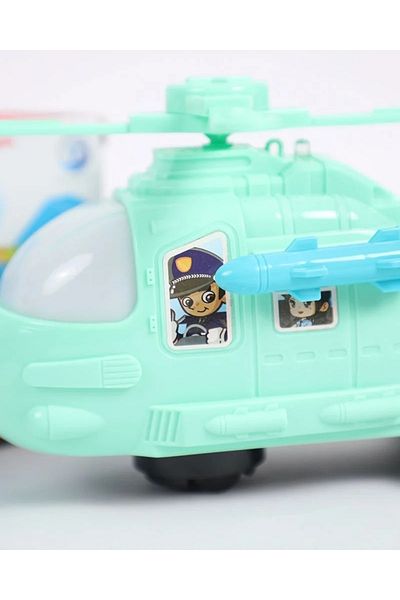 rexa Kids' Green Rescue Helicopter Toy with Wheels - Durable Pretend Play Aircraft