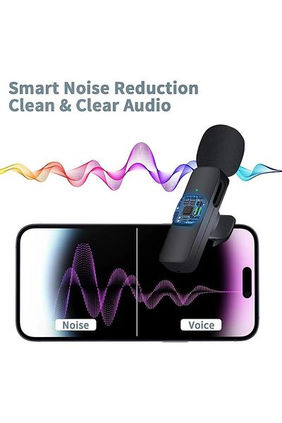 MACON K9 Dual Wireless Mic with Receiver – Clip-On Mini Mic for Type-C Phones, Camera, Laptop, Vlogging