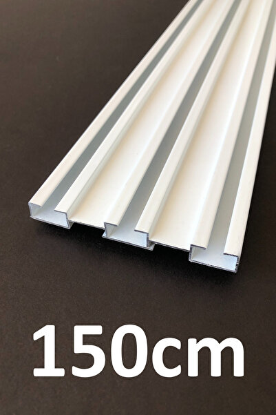 İzen Üç Kanallı 150cm Alüminyum Beyaz Perde Rayı (73mm) Üçlü Korniş