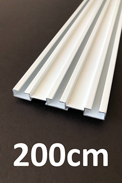 İzen Üç Kanallı 200cm Alüminyum Beyaz Perde Rayı (73mm) Üçlü Korniş
