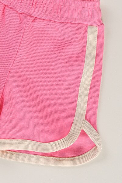 Bondberro Örme Waffle Unısex Çocuk Şort % 100 Pamuk