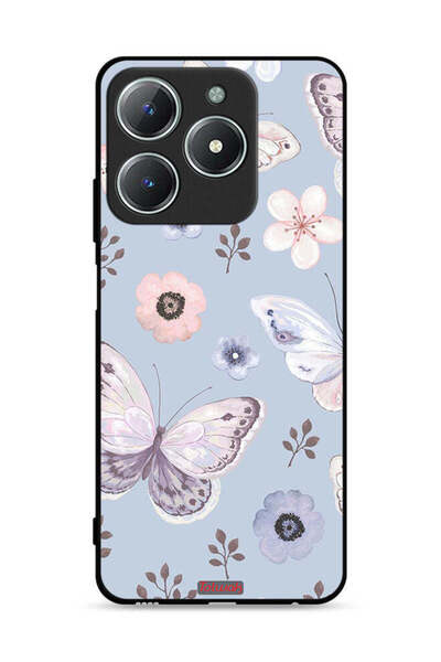 Tolwak غطاء حماية لهاتف Realme C63 4G بنقشة فراشات وزهور