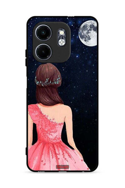 Tolwak غطاء حماية لهاتف إنفينيكس سمارت 9 4G برسومات فتاة وقمر