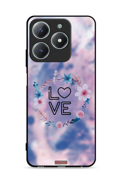 Tolwak غطاء حماية لهاتف Realme C63 4G برسومات زهور الحب وخاتم فني