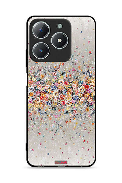 Tolwak غطاء حماية لهاتف Realme C61 4G بنقشة زهور صغيرة وفن تجريدي