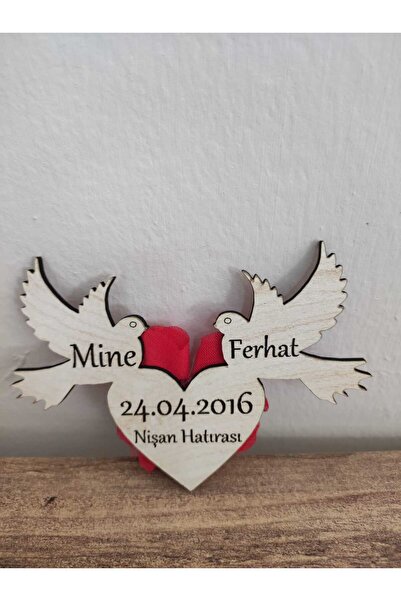 Miracix 20 Adet Ahşap Kanarya Söz, Nikah, Nişan, Kına, Düğün Magneti, Hediyel...