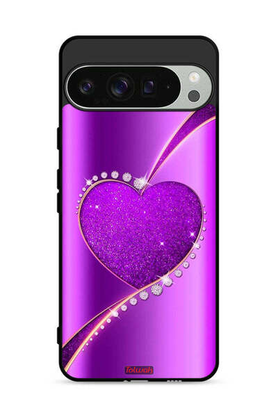 Tolwak غطاء حماية لهاتف Google Pixel 9 Pro بتصميم قلب لامع