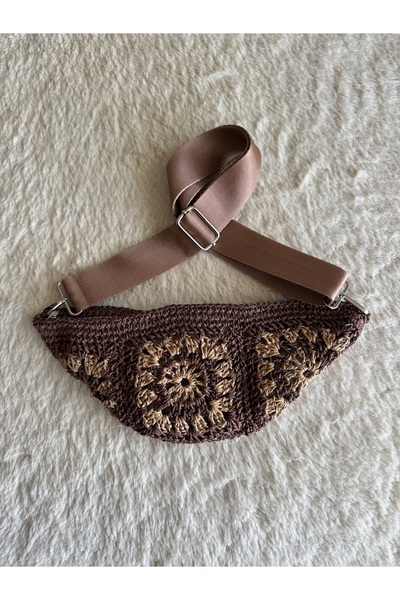 KOSA TEKSTİL El Örgüsü Hasır Bel Çantası