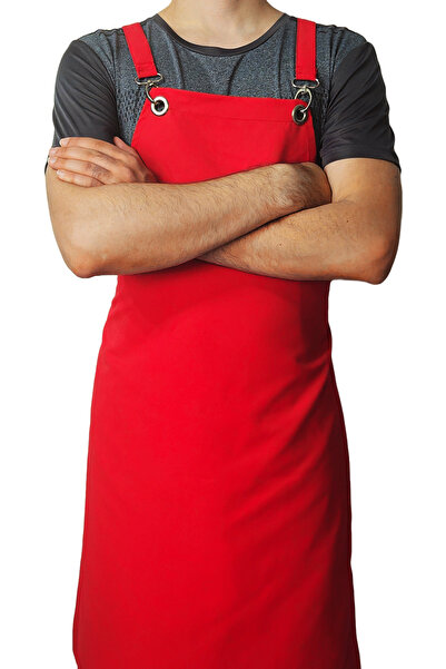 Ant Rotagrup Üniforma ve İş Elbiseleri Cross Tie Pocketless Red "Cross - Back" Kitchen Restaurant Chef Apron