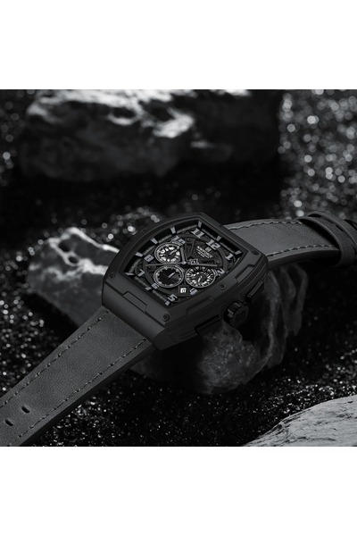 Naviforce Luxury Chronograph Wrist Watch for Men with Leather Strap Water Resistant Multi-Function Timepiece