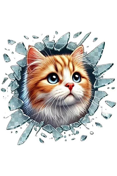 Genel Markalar Sarman Kedi Araba Stickerı Su Geçirmez Kedi Süsü Araç Cam Çıka...