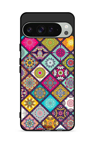 Tolwak غطاء حماية لجهاز Google Pixel 9 Pro XL بنمط مربعات ماندالا