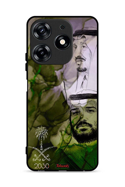 Tolwak غطاء حماية لهاتف تكنو سبارك 10 برو 4G، ملصق فني للملك سلمان وولي العهد...