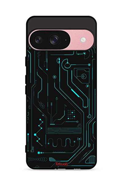 Tolwak غطاء حماية لجهاز Google Pixel 9 - دوائر فنية رقمية - شاشة متعددة