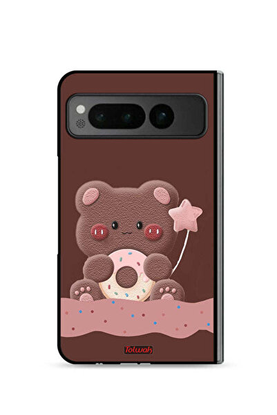 Tolwak غطاء حماية لهاتف جوجل بيكسل فولد 5G بتصميم دب دونات