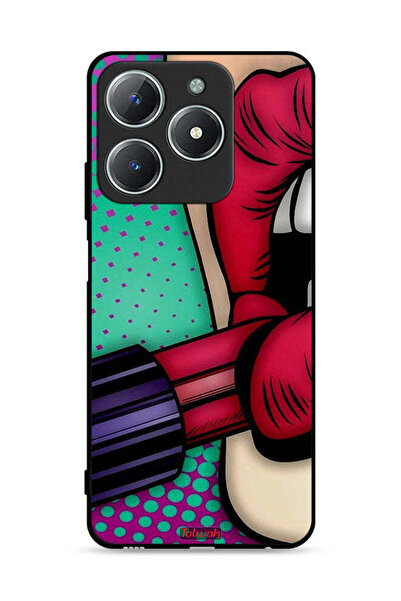 Tolwak غطاء حماية لهاتف Realme C61 4G بلون أحمر الشفاه