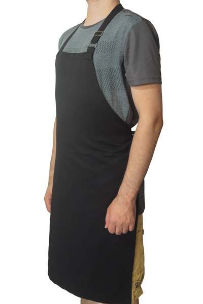 Ant Rotagrup Üniforma ve İş Elbiseleri Adjustable Length Pocketless Black Kitchen Restaurant Chef Apron