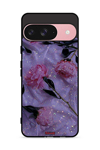 Tolwak غطاء حماية لهاتف Google Pixel 9 بنقشة ورود لامعة