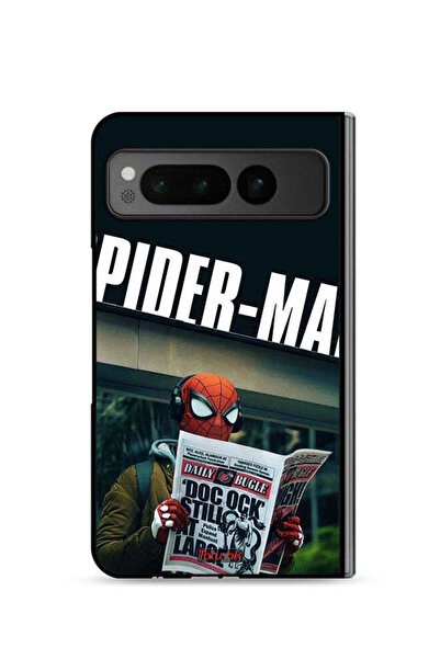 Tolwak غطاء حماية لهاتف جوجل بيكسل فولد 5G بتصميم سبايدرمان يقرأ صحيفة