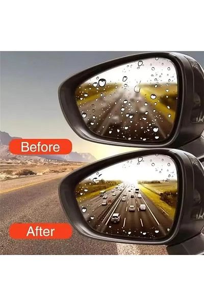 ShopZum Car Mirror Rain Slider Film, Rearview Mirror Anti-Fog and Waterproof Film Set of 2