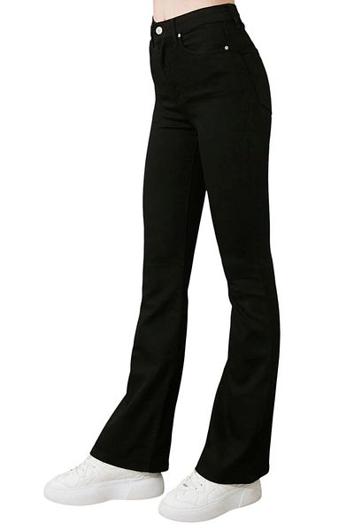 byhaziran butik Tashmetu Women's High Waist Black Denim Flare Jeans