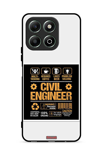 Tolwak غطاء حماية لهاتف Honor X6b 4G - ملصق مهندس مدني