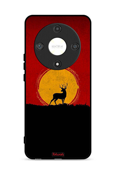 Tolwak غطاء حماية لهاتف Honor X9b 5G برسومات الغزال والقمر