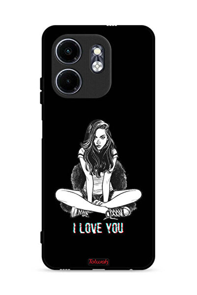 Tolwak غطاء حماية لهاتف Infinix Hot 50i 4G برسومات "أحبك"