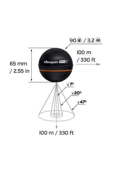 DEEPER | Sonar inteligent PRO+2 | Sonar | Da | Negru