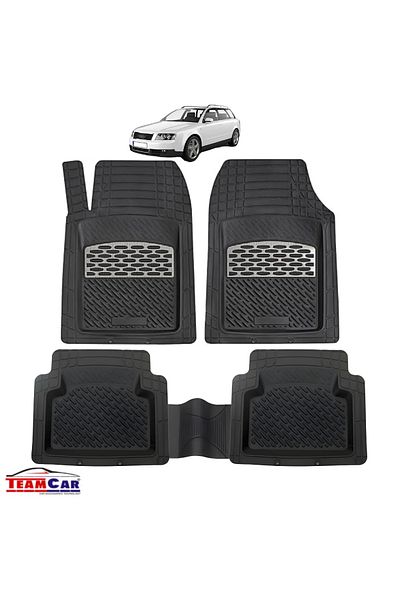 TEAMCAR ® Universal Tray Mats Audi A4 B6 Variant (2000–2004), Set Of 5 Pieces, Silver