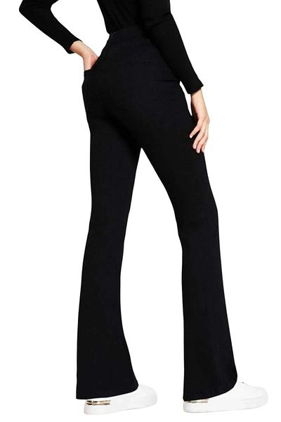byhaziran butik M.E Black Spanish Leg High Waist Lycra Women's Jeans