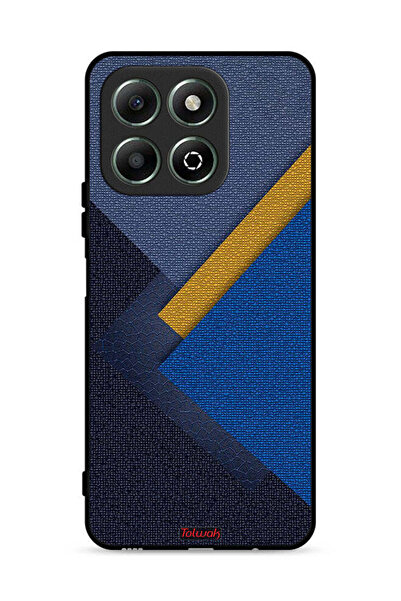 Tolwak غطاء حماية لهاتف Honor X6b 4G بنقشة مثلثات جلدية