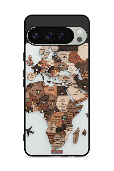 Tolwak غطاء حماية لجهاز Google Pixel 9 Pro بتصميم خريطة العالم
