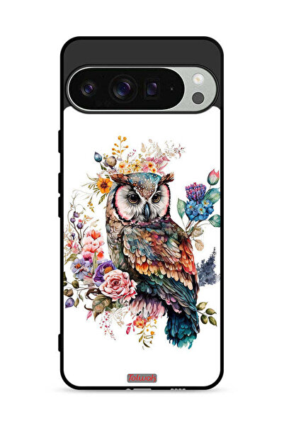 Tolwak غطاء حماية لجهاز Google Pixel 9 Pro بتصميم بومة فنية تجريدية