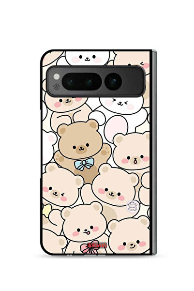 Tolwak غطاء حماية لهاتف Google Pixel Fold 5G بنقشة دببة