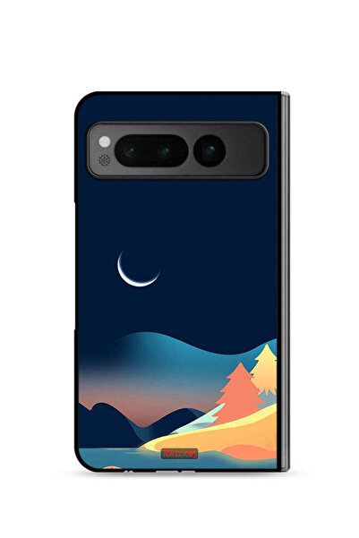 Tolwak غطاء حماية لجهاز جوجل بيكسل فولد 5G برسومات تجريدية للقمر