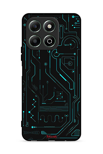 Tolwak غطاء حماية لهاتف Honor X6b 4G دوائر فنية رقمية بسيطة شاشات متعددة