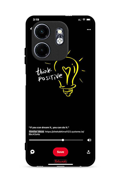 Tolwak غطاء حماية لهاتف Infinix Smart 9 4G - فكر بإيجابية