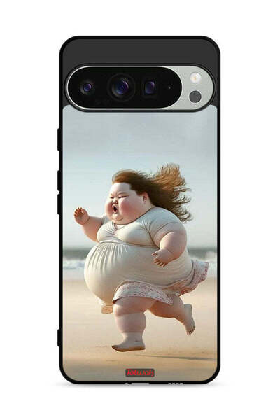 Tolwak غطاء حماية لهاتف Google Pixel 9 Pro - فتاة سمينة تركض