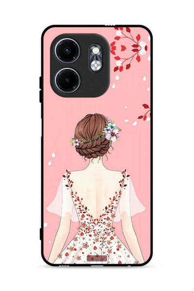 Tolwak غطاء حماية لهاتف إنفينيكس سمارت 9 4G برسم فتاة واقفة