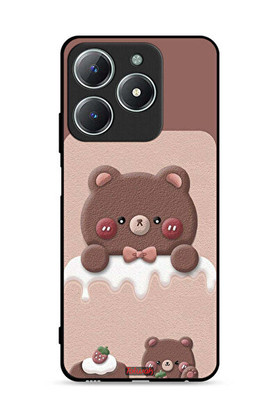 Tolwak غطاء حماية لهاتف Realme C63 4G بطبعة دب الفراولة