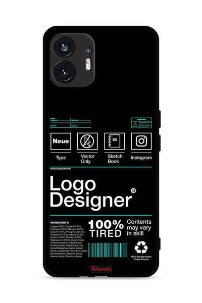 Tolwak غطاء حماية لهاتف Nothing Phone (2) 5G، ملصق مصمم بشعار