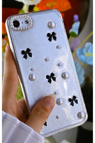 Go Aksesuar Iphone 7 - 8 - Se 2020 - Se 2022 Uyumlu İnci Kamera 3D Oyuncak Tasarımlı Esnek Silikon Kılıf